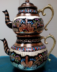 Турецкий чайник двойной цветной