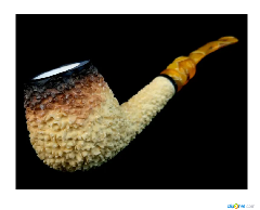Пенковая курительная трубка ручной работы Rustik (из сепиолита (блочной пенки)) с тампером и доп мундштуком