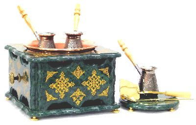 Элитный набор "Шах" с кофемашиной из мрамора