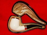 Курительная пенковая трубка с окантовкой серебром